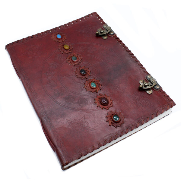 Second image of Huge 7 Chakra Leather Book - 10X13" (200 pages)