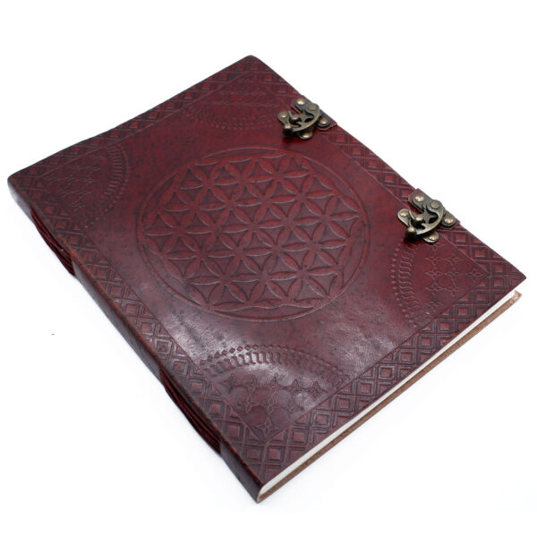 Second image of Huge Flower of Life Leather Book 10x13 (200 pages)