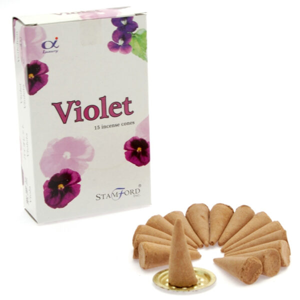 Conos de incienso violeta