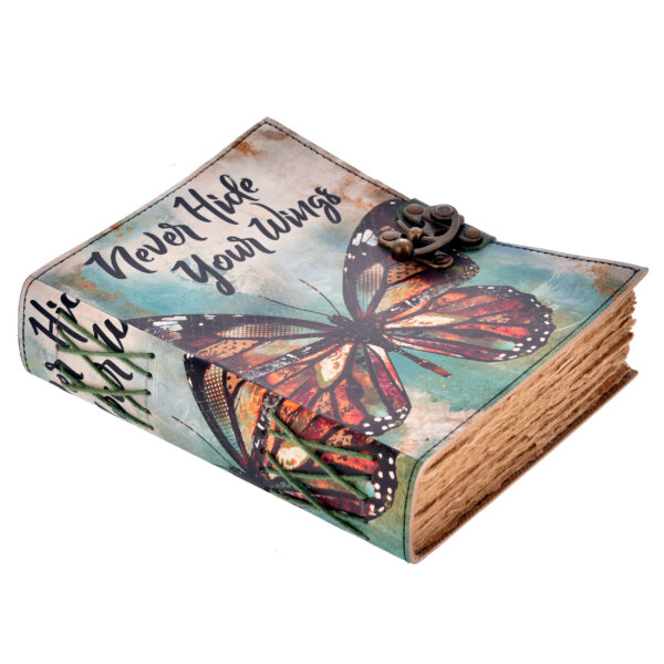 Cuaderno de cuero "Never Hide Your Wings" (18x13 cm)