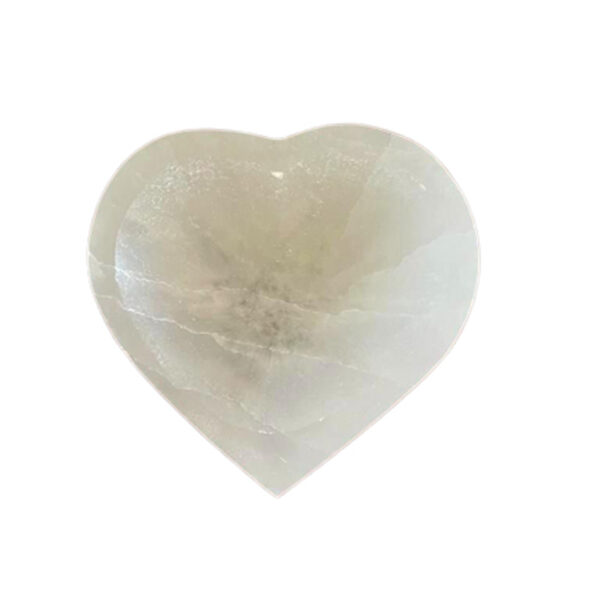 Second image of Cuenco de corazón de selenita - 10cm