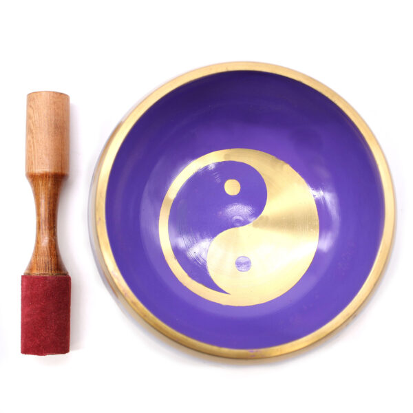 Second image of Juego de Cuencos Tibetano Lrg - Yin & Yang - Blanco/Morado 14cm