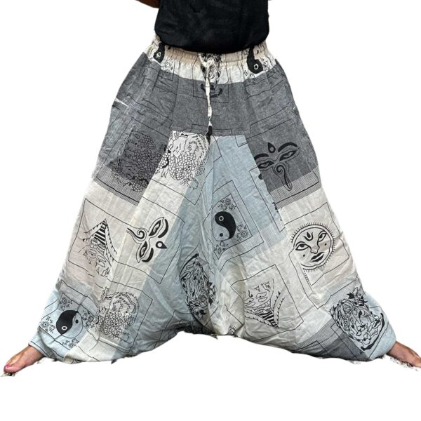 Second image of Pantalones de yoga y festival - Aladdin Himalayan Print en gris