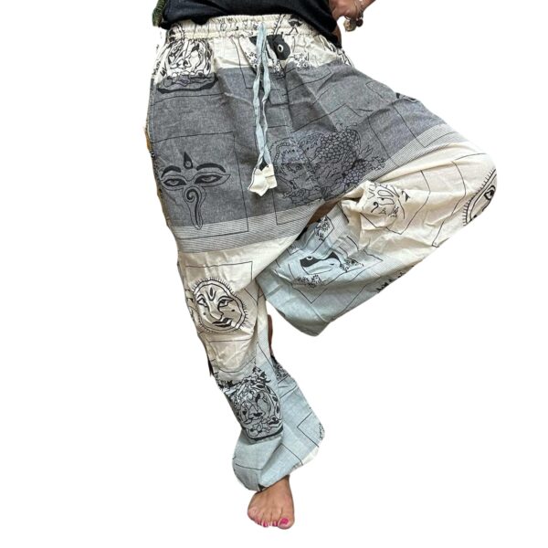 Second image of Pantalones de yoga y festival - Estampado Himalayan High Cross en gris