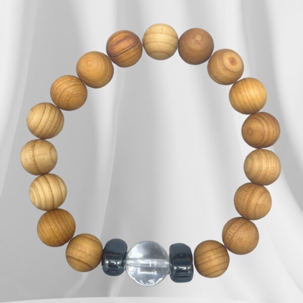 Second image of Pulsera de Cedro - Chakra Corona - Cuarzo Claro