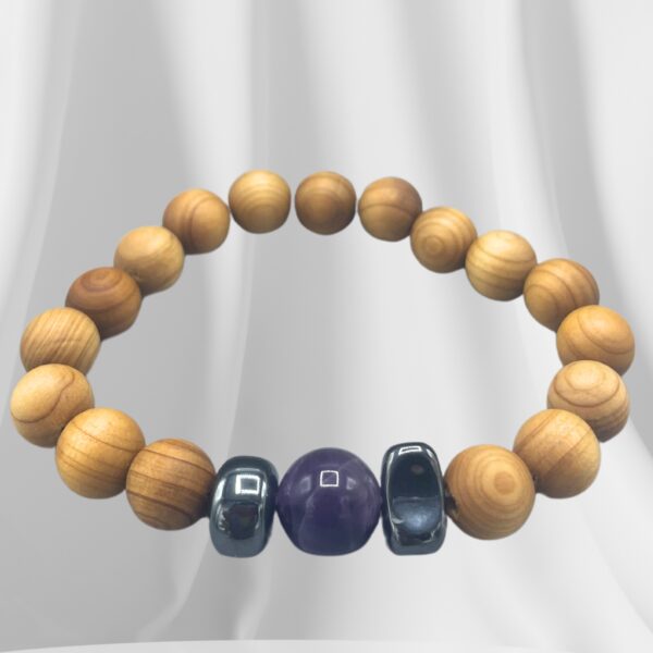 Second image of Pulsera de Cedro - Chakra del Tercer Ojo - Amatista