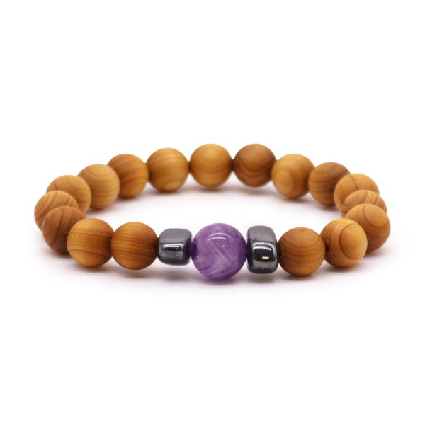 Pulsera de Cedro - Chakra del Tercer Ojo - Amatista