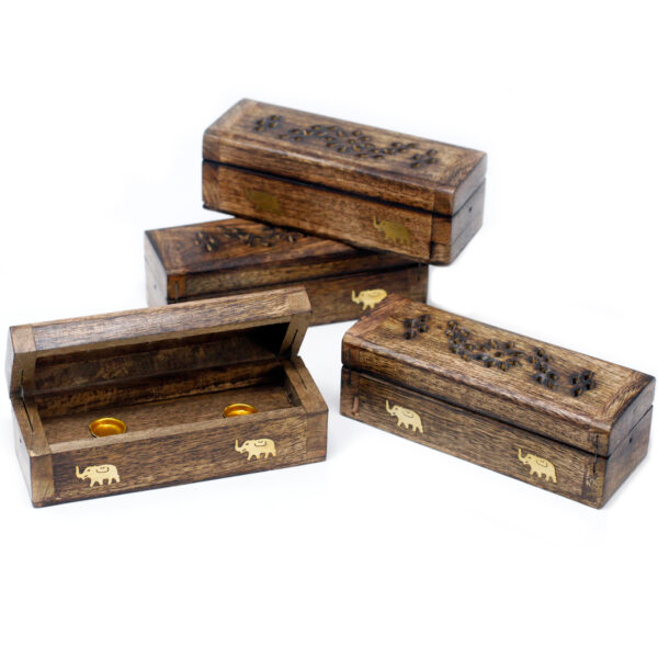 Second image of Incense Cone Smoke Box 6" - Mango Wood