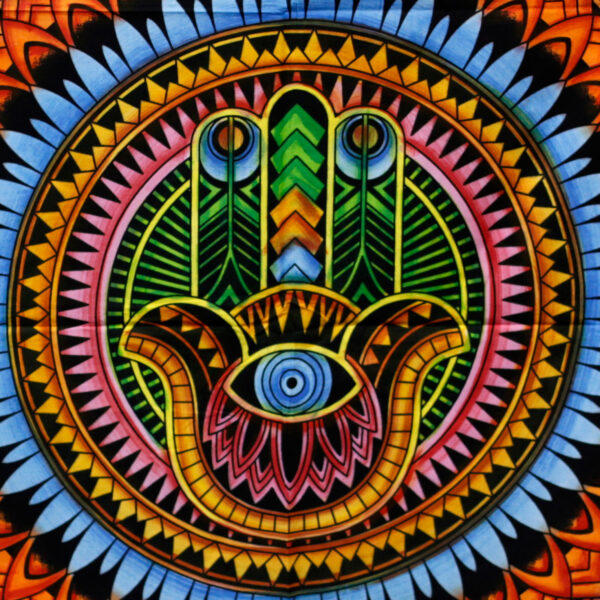Second image of Arte de Pared de Algodón - Hamsa