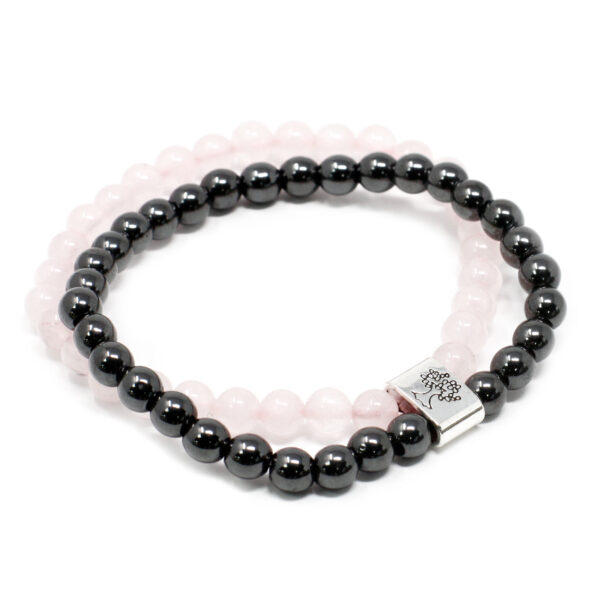 Second image of Pulsera de Piedras Preciosas Magnéticas - Cuarzo rosa