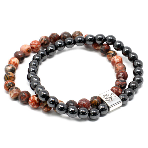 Second image of Pulsera de Piedras Preciosas Magnéticas - Piel de Leopardo