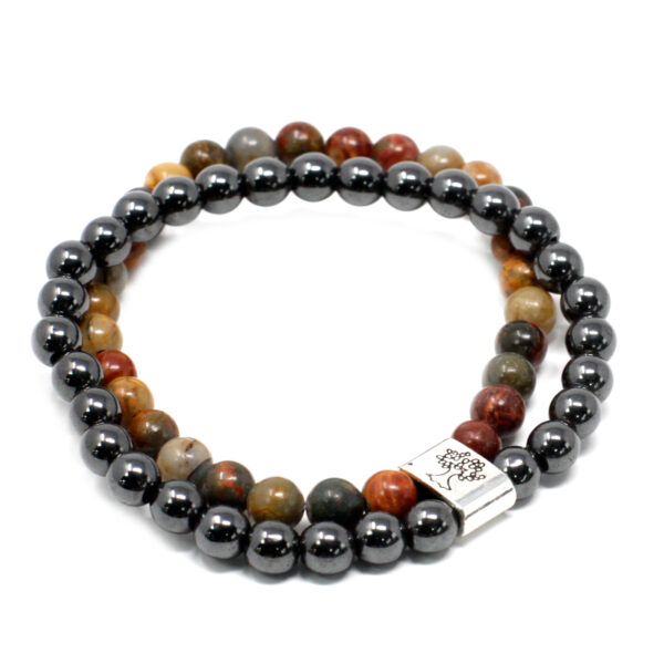 Second image of Pulsera de Piedras Preciosas Magnéticas - Jaspe Picasso