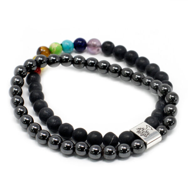 Second image of Pulsera de Piedras Preciosas Magnéticas - Chakra Piedra Negra