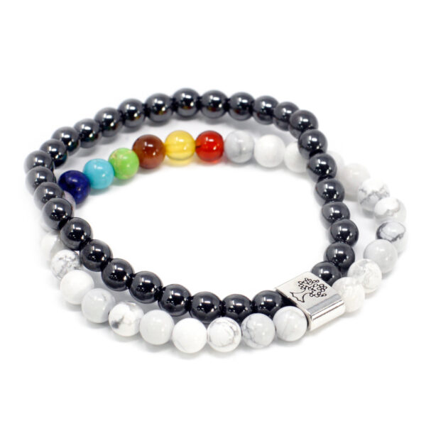 Second image of Pulsera de Piedras Preciosas Magnéticas - Chakra Howlita Blanco