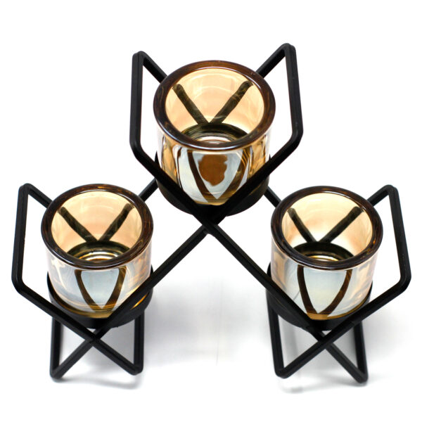 Second image of Candelabro de Hierro - Triangulo- 3 Tazas