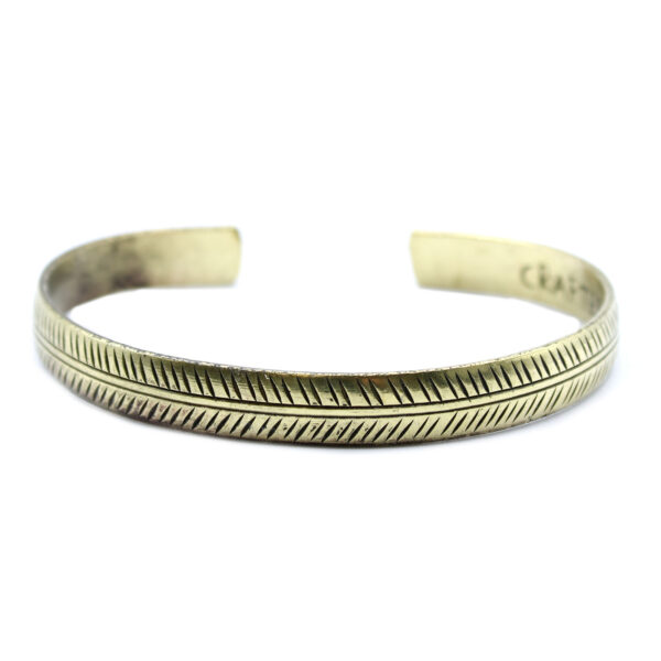 Second image of Pulsera Tibetana de Latón - Hoja Tribal Delgada