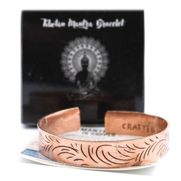 Second image of Pulsera Tibetana de Cobre - Remolinos Tribales Anchos