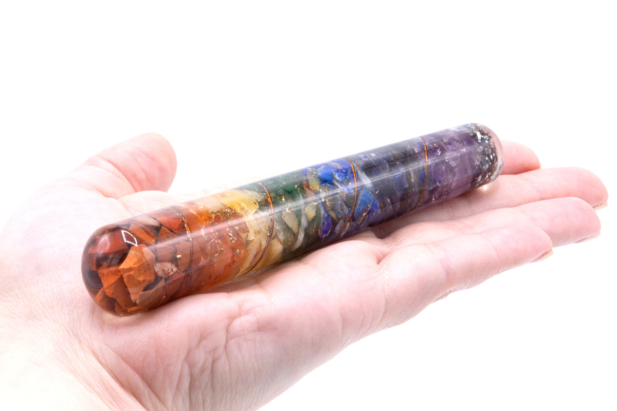 Second image of Orgonita de Chakra y Varita Curativa de Cobre - 140 x 30 mm