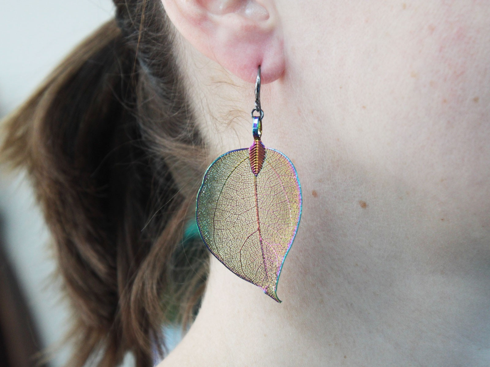 Second image of Pendientes - Hoja de valor - Multicolor