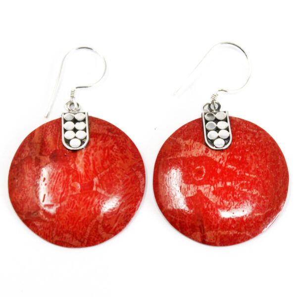 Second image of Pendientes de plata y coral - Decoración del disco