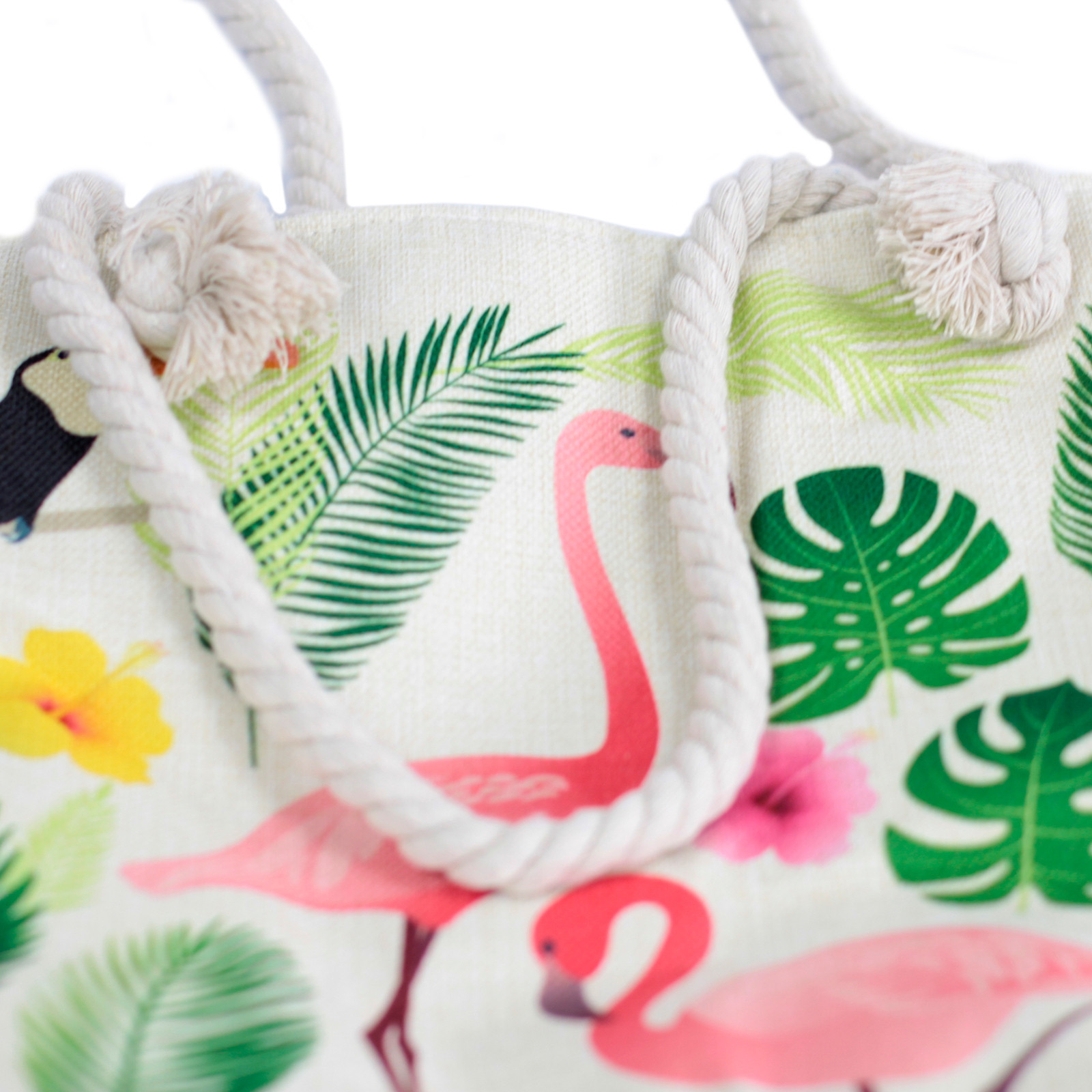 Second image of Bolso shopper con asa de cuerda - tropical flamenco