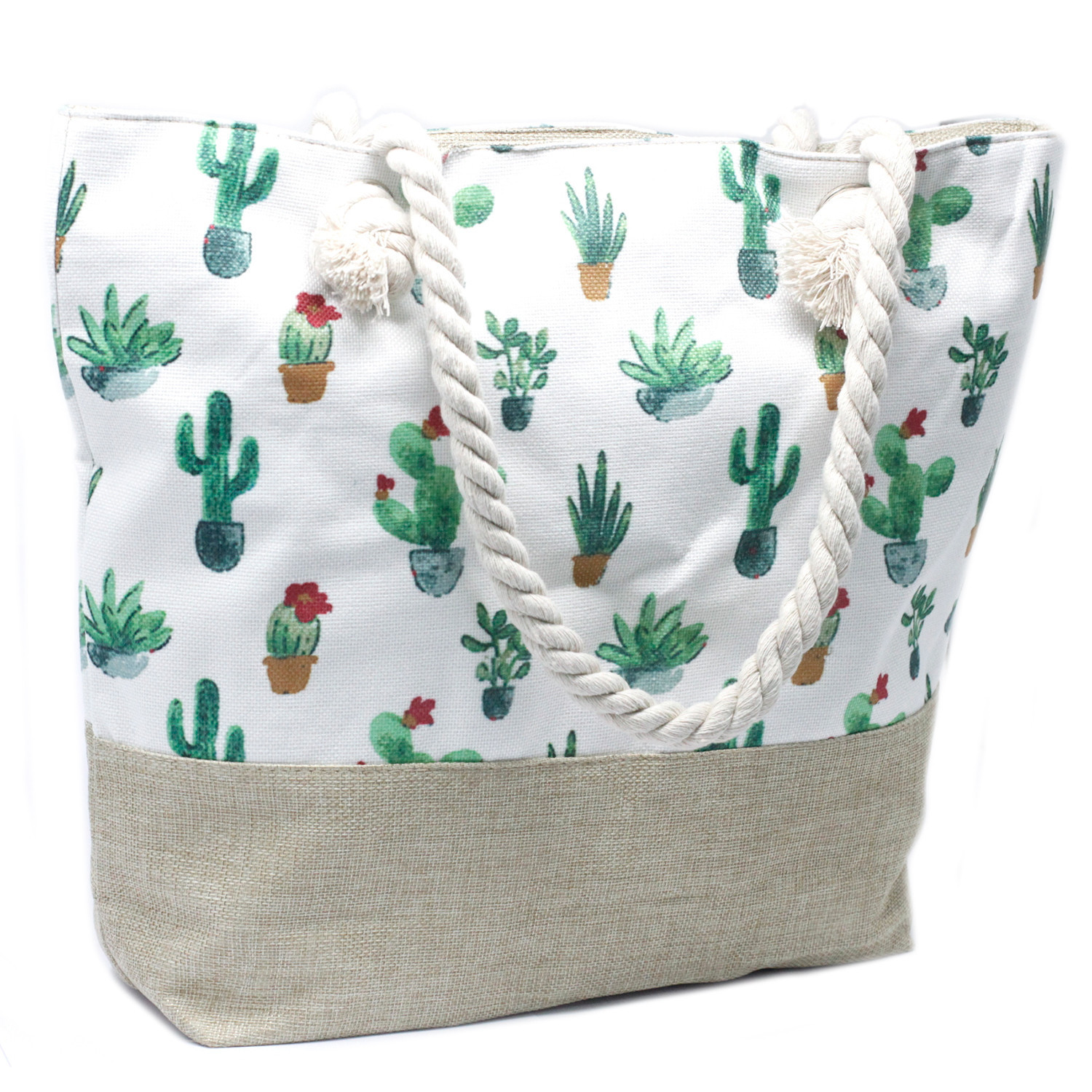Second image of Bolso shopper con asa de cuerda - Mini Cactus