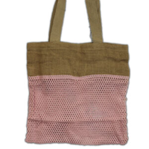 Bolsa de Malla de Yute Suave Puro y Algodón- Rosa