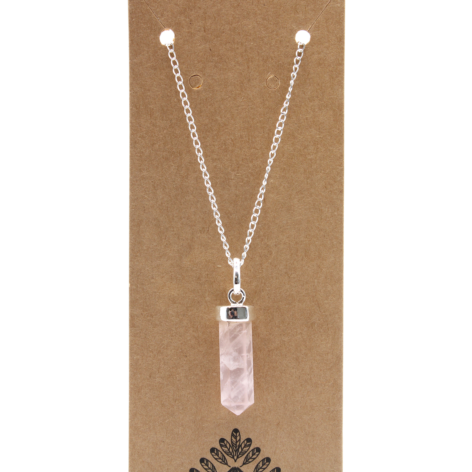 Second image of Colgante de Punto Clásico de Piedras Preciosas - Cuarzo Rosa