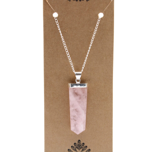 Second image of Colgante Plano de Piedras Preciosas - Cuarzo Rosa