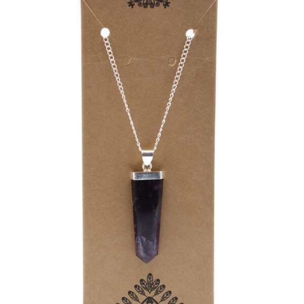 Second image of Colgante plano con piedras preciosas - Amatista