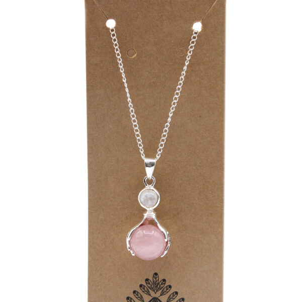 Second image of Colgante de Manos Curativas de Piedras Preciosas - Cuarzo Rosa