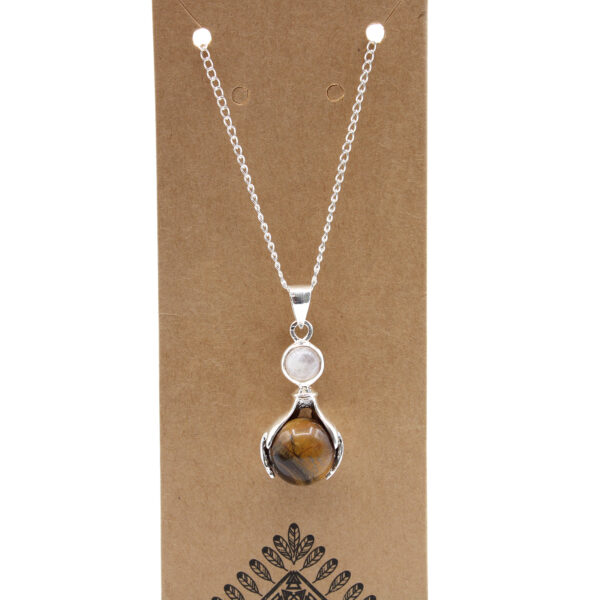 Second image of Colgante de Manos Curativas de Piedras Preciosas - Ojo de Tigre