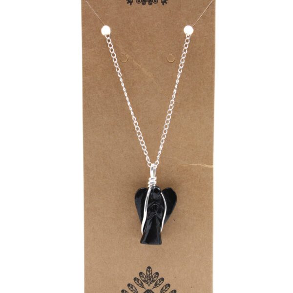 Second image of Colgante de Ángel de la Guarda de Piedras Preciosas - Ágata Negra