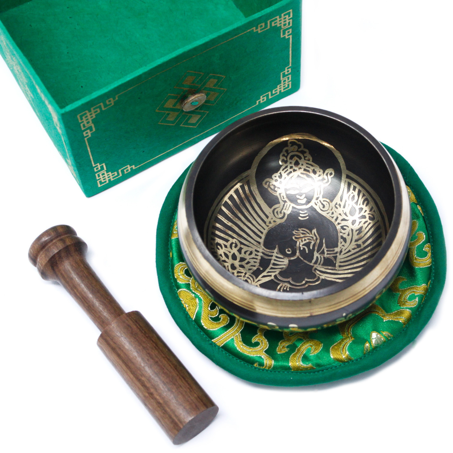 Second image of Cuenco tibetano set - Tara Verde 10cm (min 400gm)
