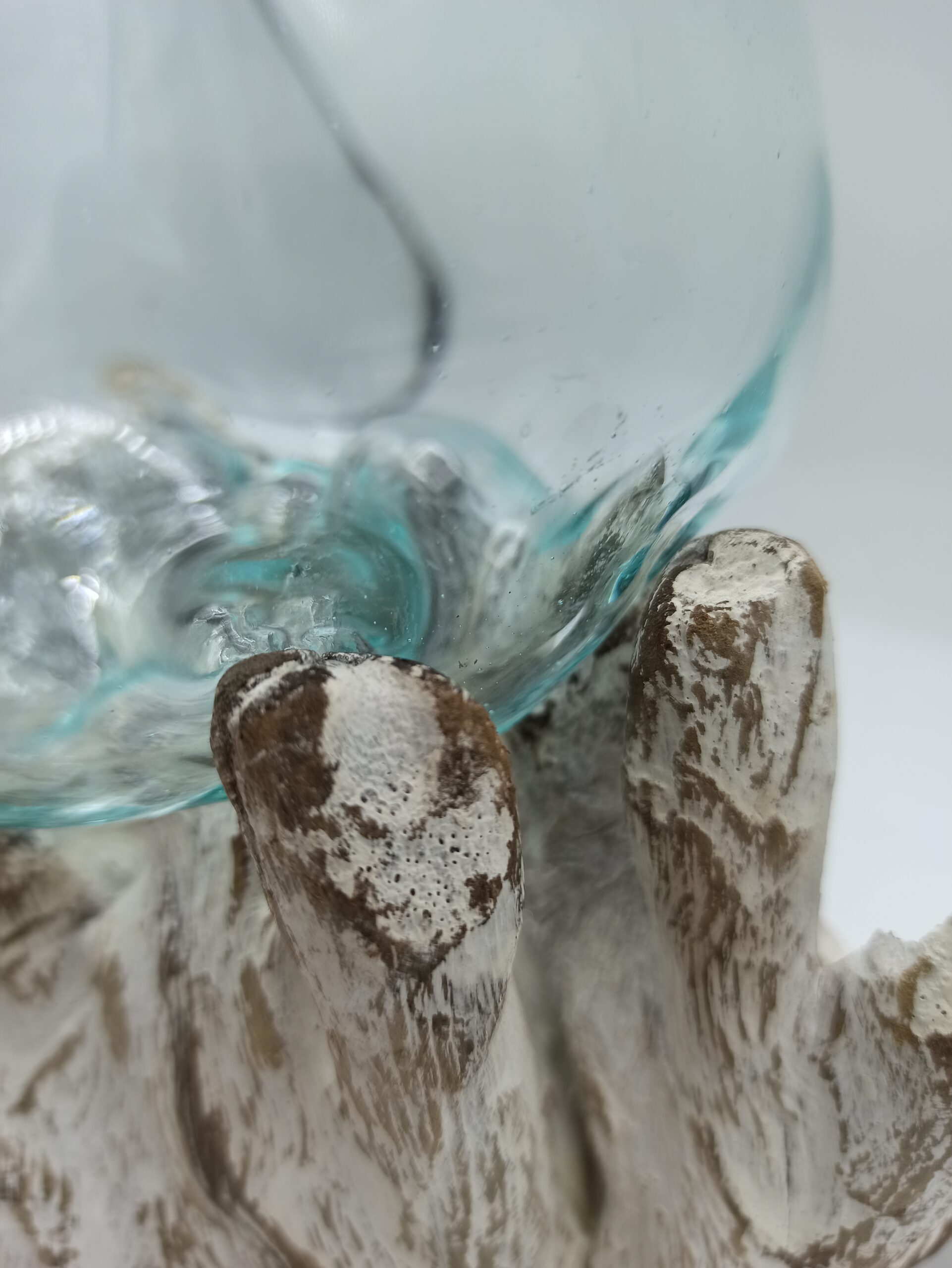 Second image of Vidrio fundido sobre madera blanqueada - Tazón mediano