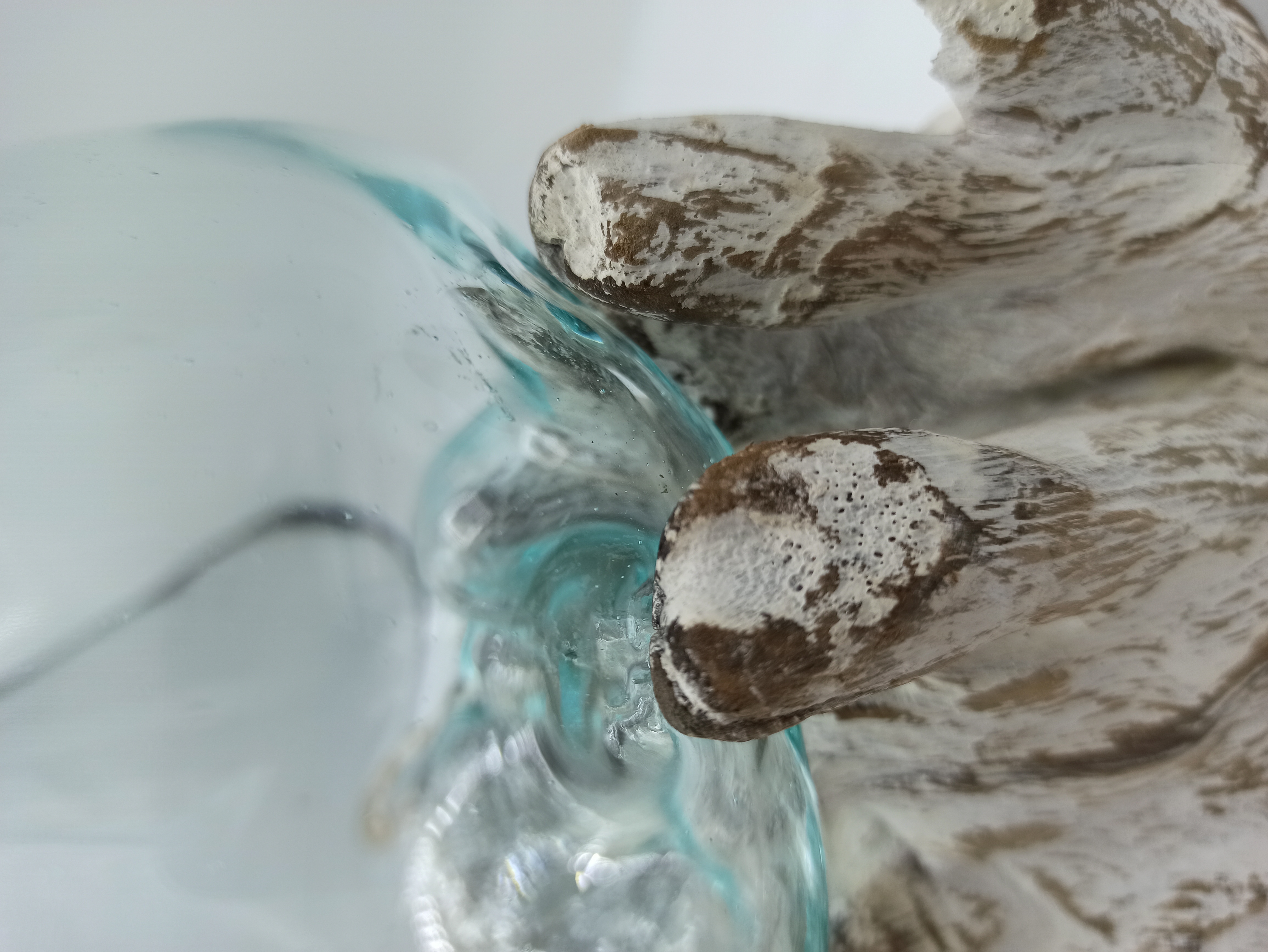 Second image of Vidrio fundido sobre madera blanqueada - Tazón mediano