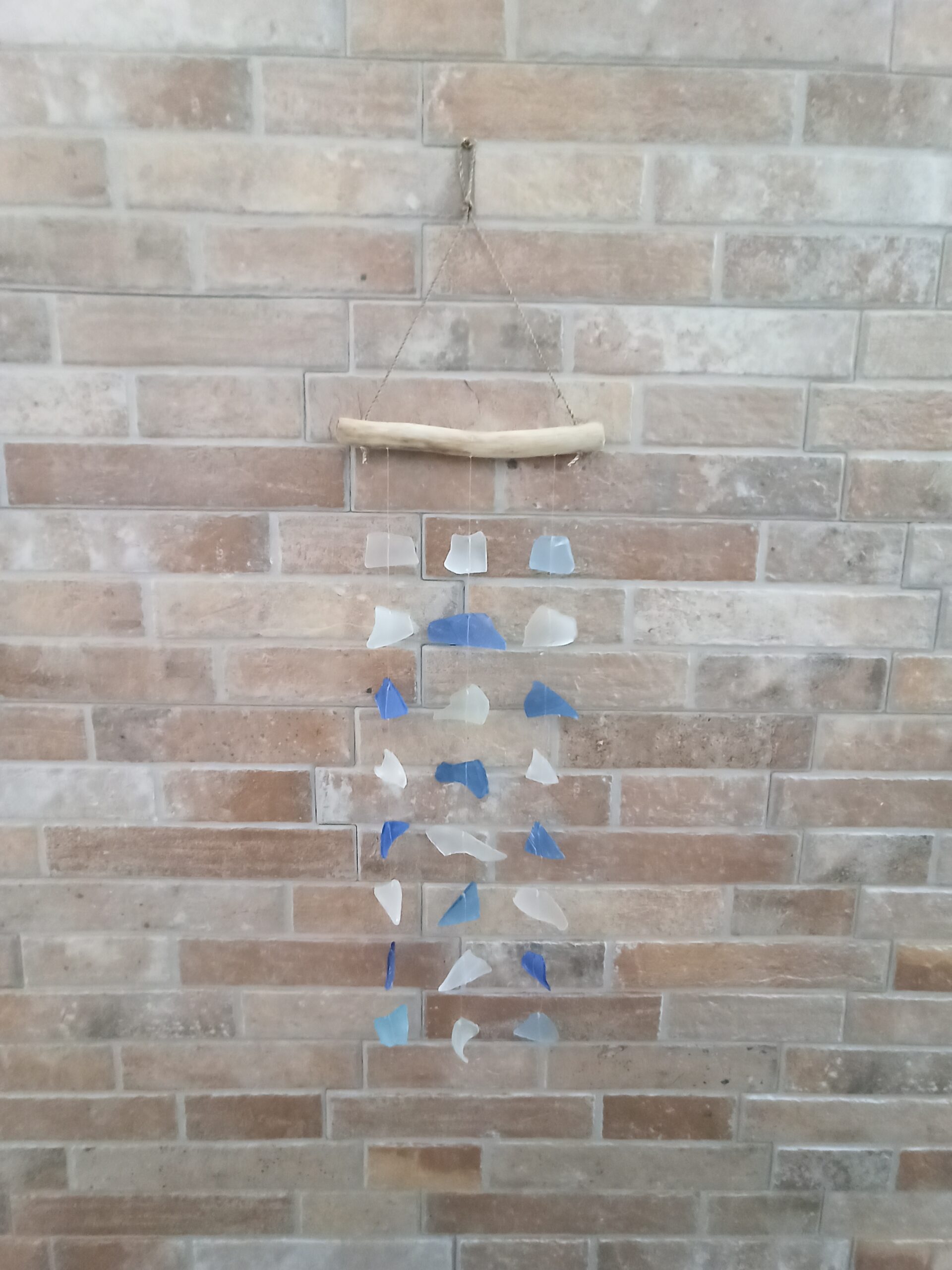 Second image of Carillón de vidrio reciclado - Tres cuerdas - Azul y blanco