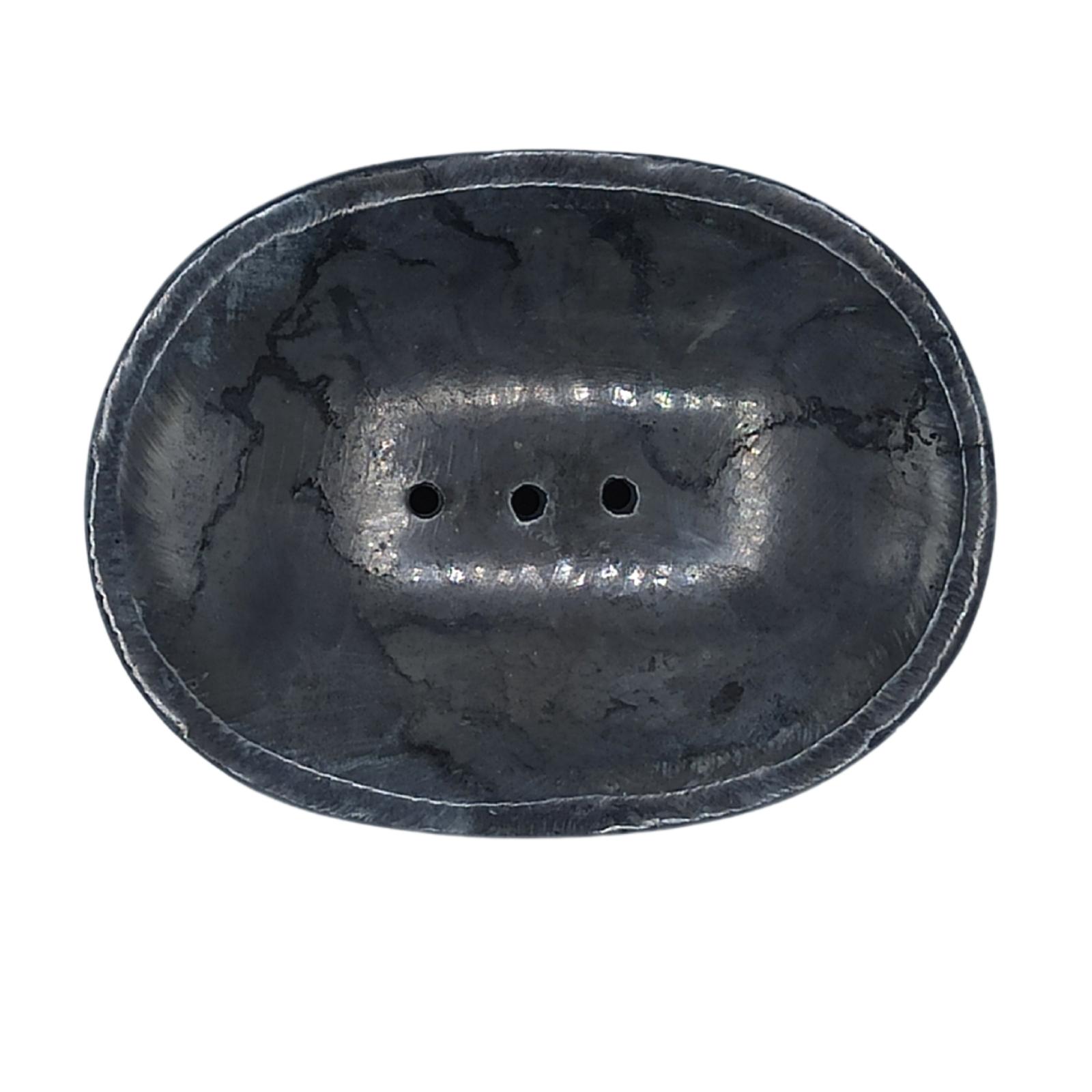 Second image of Jabonera Clásica Ovalada de Mármol negro