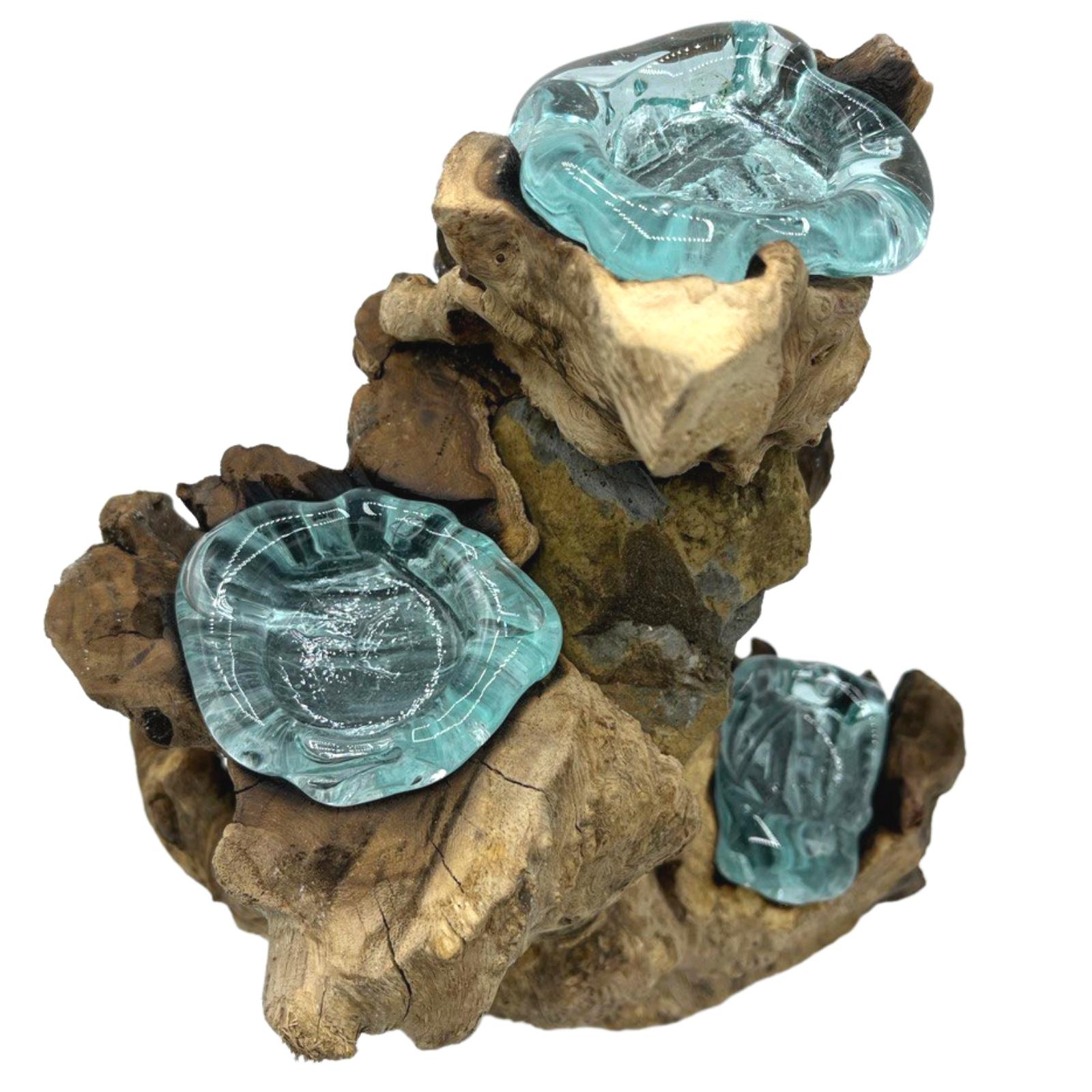 Second image of Portavelas triple de vidrio Molton sobre madera