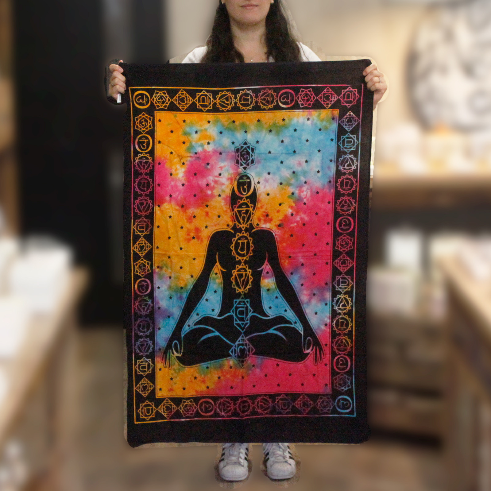 Second image of Arte de pared de algodón - Buda chakra