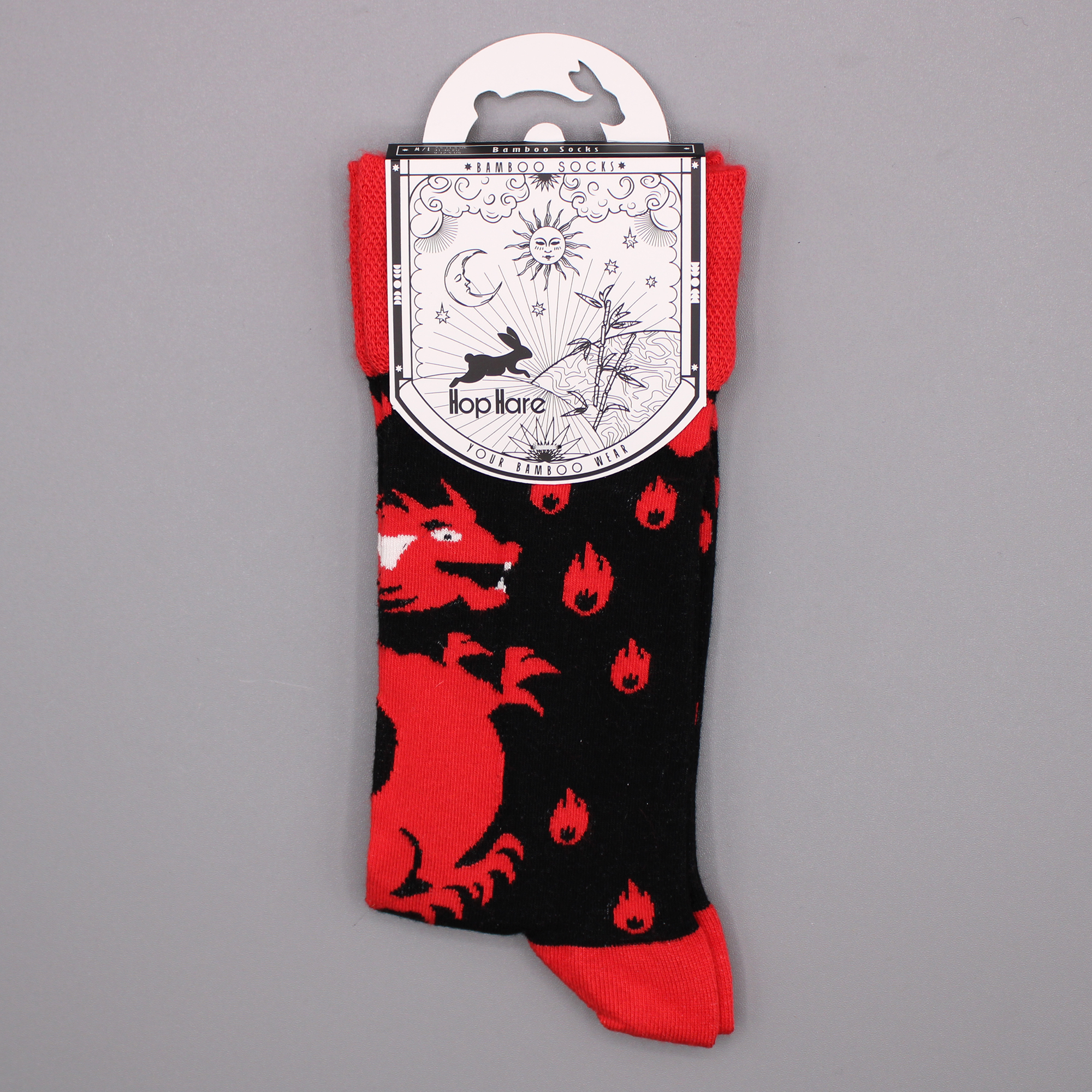 Second image of Calcetines de bambú Hop Hare (S/M) - Dragon Rojo