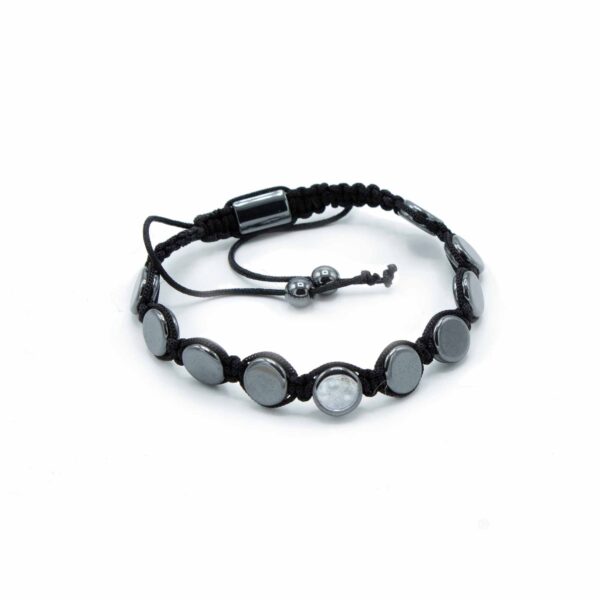Second image of Pulsera Magnética Shamballa de Hematita  -  Círculos Planos