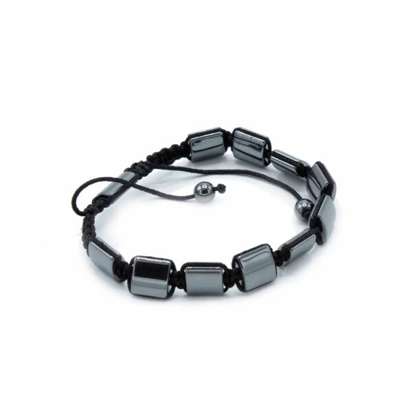 Second image of Pulsera Magnética Shamballa de Hematita -  Cuboides Dobles