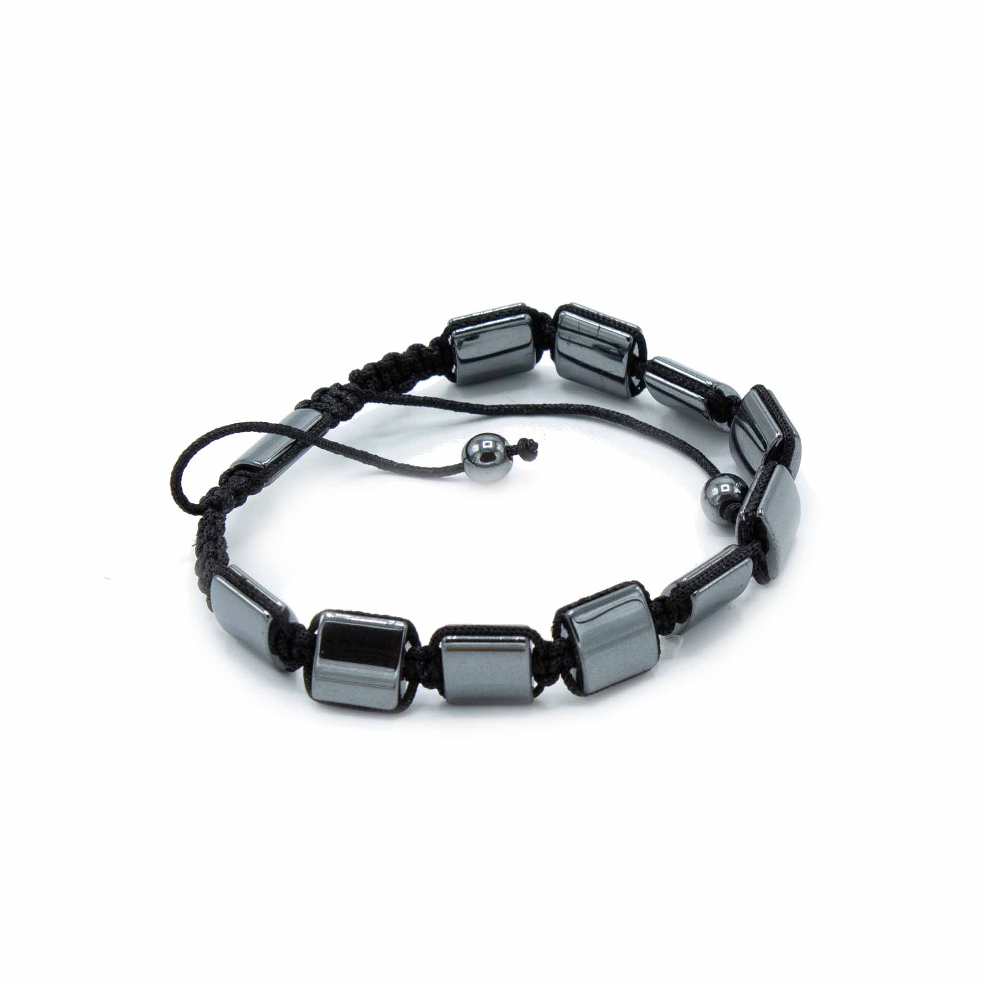 Second image of Pulsera Magnética Shamballa de Hematita -  Cuboides Dobles