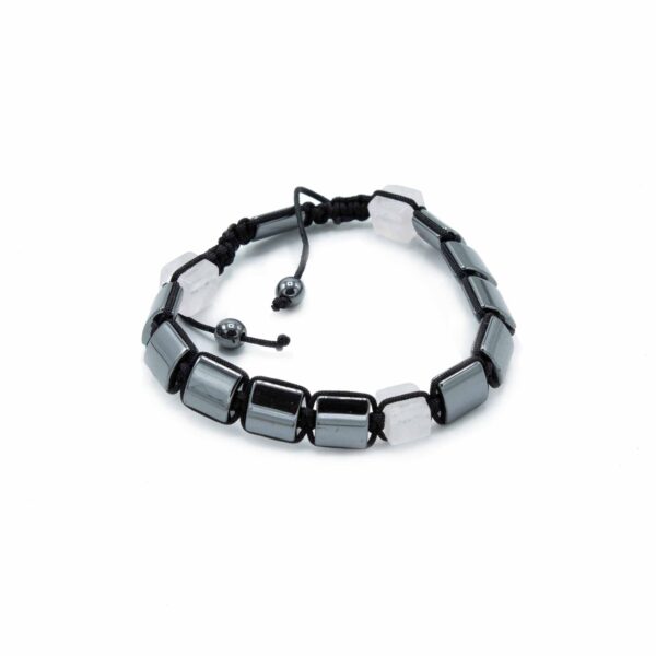 Second image of Pulsera Magnética Shamballa de Hematita -  Cuboides Rosas