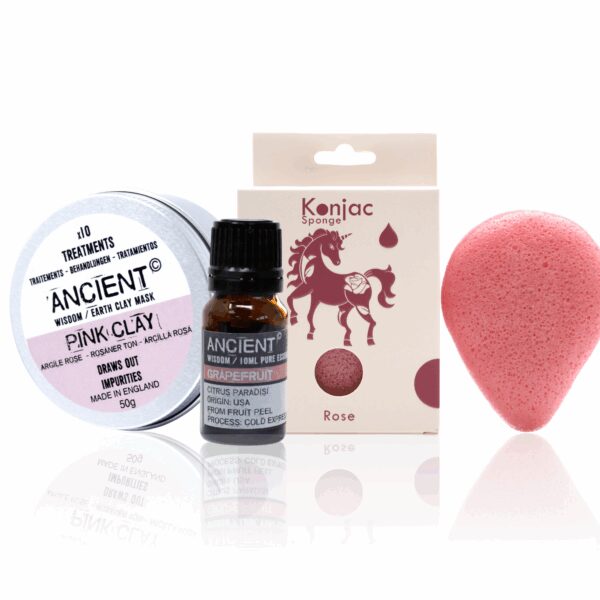 Esponja Konjac Rosa, Arcilla y Aceite Esencial