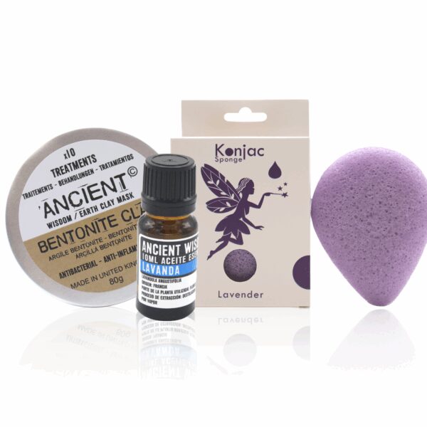 Esponja Konjac Morada, Arcilla y Aceite Esencial