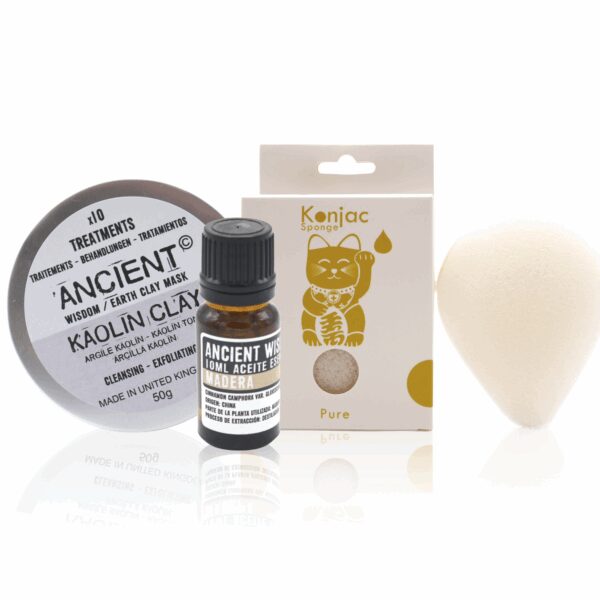 Esponja Konjac Natural, Arcilla y Aceite Esencial