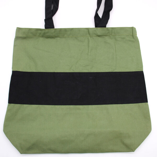 Second image of Bolsas de Algodón de Dos Tonos - 38x42x12cm - Verde y Negra - 280g