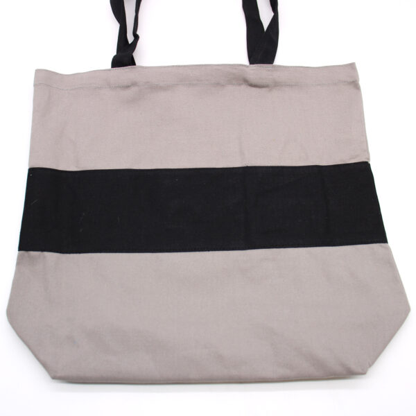 Second image of Bolsas de Algodón de Dos Tonos - 38x42x12cm - Gris y Negro - 280g
